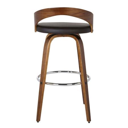 ARMEN LIVING 31 x 19 x 19 in. 26 in. Sonia Counter Height Barstool, Walnut Wood with Brown Faux Leather LCSOBABRWA26